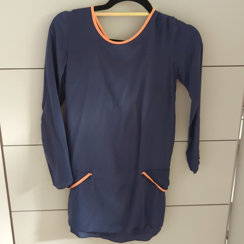 Sexy back shakuhachi silk mini dress XS